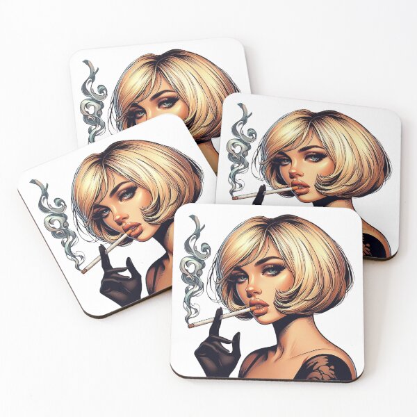 Item preview, Blonde Retro Pinup Smoking Beauty. designed and sold by Spark2Seduction.
