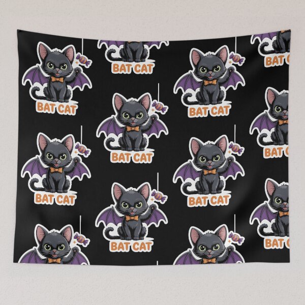 Item preview, Bat Cat Happy Halloween  designed and sold by wzetart.