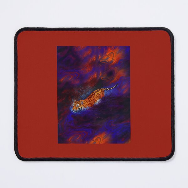 Item preview, Tiger in Cosmic Currents – Surreal Jungle Energy designed and sold by SuccessHunters.
