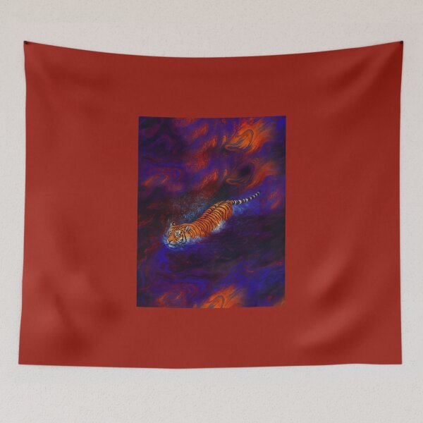 Item preview, Tiger in Cosmic Currents – Surreal Jungle Energy designed and sold by SuccessHunters.