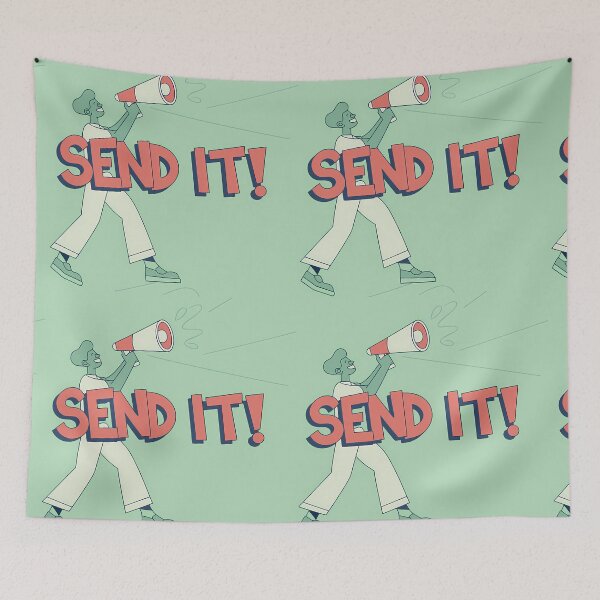 Item preview, SEND IT Typography Illustrations Energetic Digital Communication designed and sold by ART ATTACK ZONE.