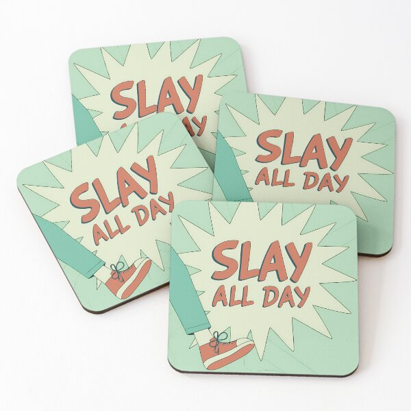 Item preview, SLAY ALL DAY Typography Illustrations Energetic Digital Communication designed and sold by ART ATTACK ZONE.
