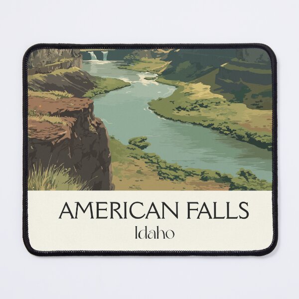 Item preview, American Falls Idaho Travel Poster | Vintage Snake River Canyon Wall Art designed and sold by TuncGK.