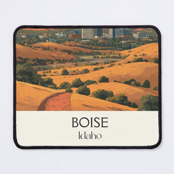 Item preview, Boise Idaho Travel Poster | Vintage City of Trees & Foothills Skyline Art designed and sold by TuncGK.
