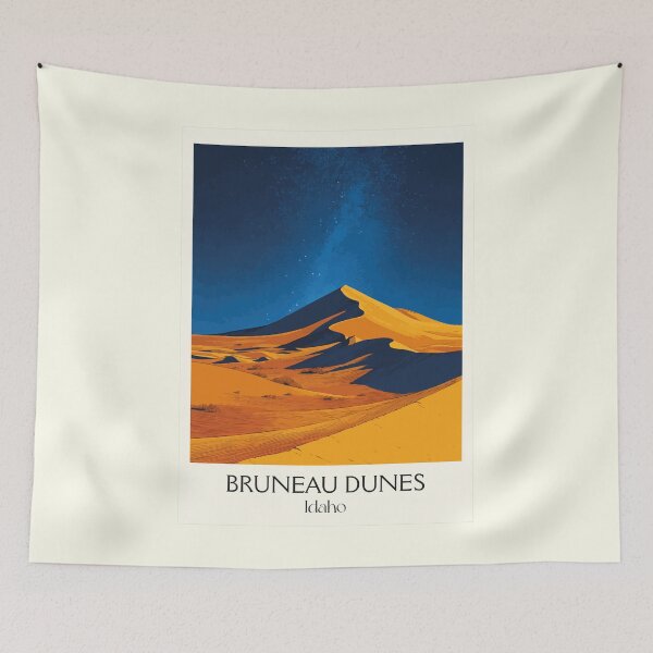 Item preview, Bruneau Dunes State Park Poster | Vintage Idaho Sand Dunes & Night Sky Art designed and sold by TuncGK.