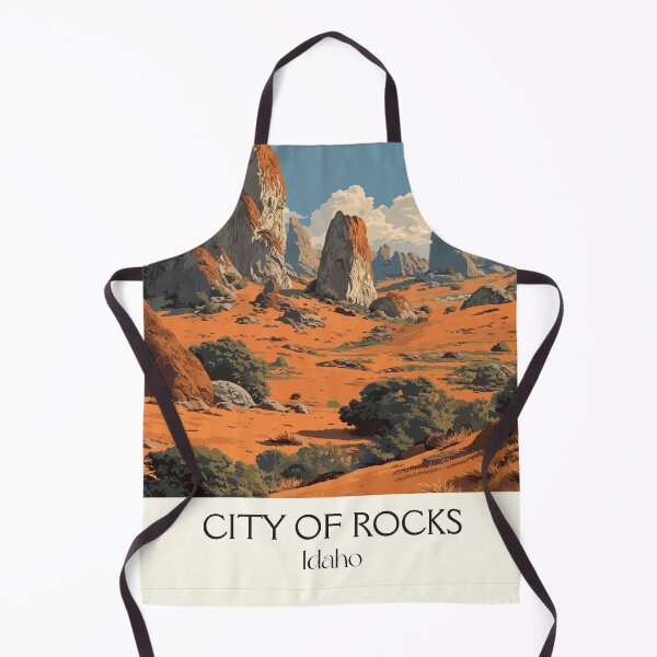 Item preview, City of Rocks Idaho Poster | Vintage National Reserve & Rock Climbing Art designed and sold by TuncGK.