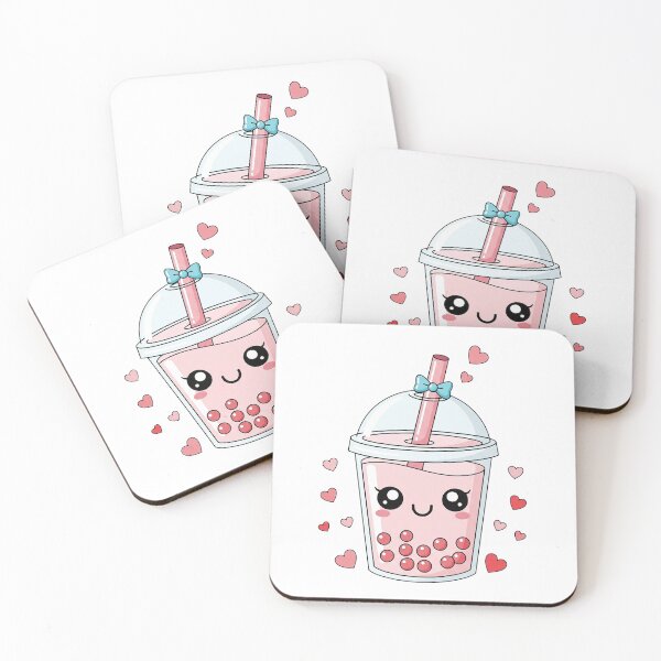 Item preview, Cute Kawaii Pink Bubble Tea Love designed and sold by istoriadesign.