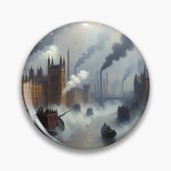 Item preview, Victorian Era London with steam and industrial elements after JMW TUrner designed and sold by Vintage Designs +.
