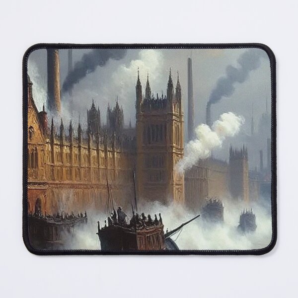 Item preview, Victorian Era London with steam and industrial elements after JMW TUrner designed and sold by Vintage Designs +.