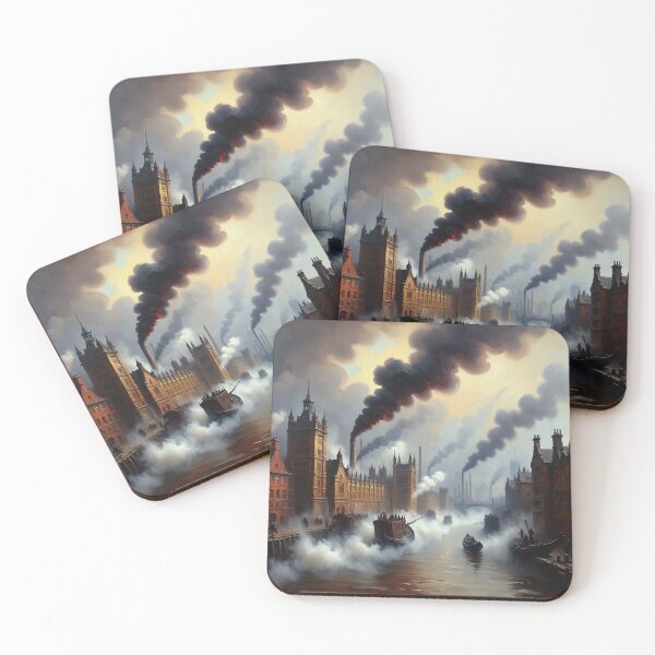 Item preview, Victorian Era London with steam and industrial elements after JMW TUrner designed and sold by Vintage Designs +.
