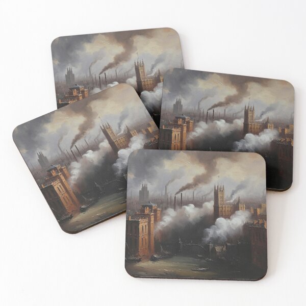 Item preview, Victorian Era London with steam and industrial elements after JMW TUrner designed and sold by Vintage Designs +.