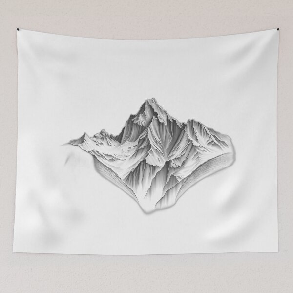 Item preview, Majestic Charcoal Mountain Range Sketch designed and sold by sharon1210.