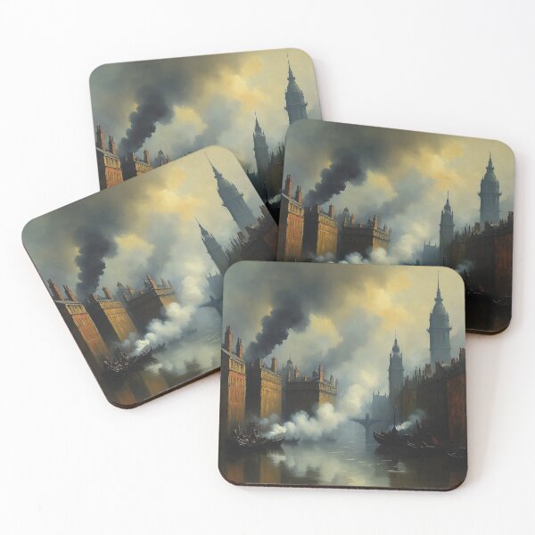 Item preview, Victorian Era London with steam and industrial elements after JMW TUrner designed and sold by Vintage Designs +.