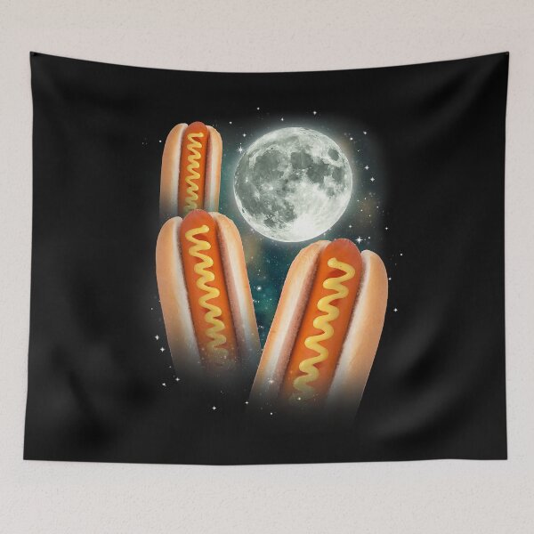 Item preview, Three Glizzy Moon  Funny 3 Howling Hotdogs Cursed Meme designed and sold by AngeloMacias.