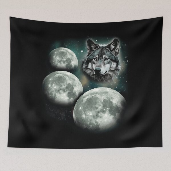 Item preview, Three Moon Wolf  3 Moons Howling At Space Wolf Magic Meme designed and sold by AngeloMacias.