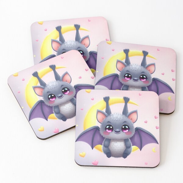 Item preview, Kawaii Bat in Night Sky – Cute Pastel Crescent Moon T-Shirt designed and sold by ArmaanArts.