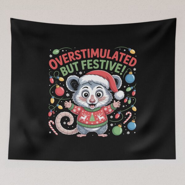 Item preview, Overstimulated But Festive – Funny Christmas Design for Introverts, ADHD, and Holiday Humor Lovers. designed and sold by ZyziowskyArt.