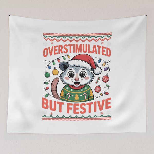 Item preview, Overstimulated But Festive – Funny Christmas Design for Introverts, ADHD, and Holiday Humor Lovers. designed and sold by ZyziowskyArt.