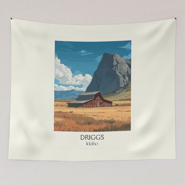 Item preview, Driggs Idaho Vintage Travel Poster | Teton Valley Barn Art Print | Grand Teton Mountain Decor designed and sold by TuncGK.