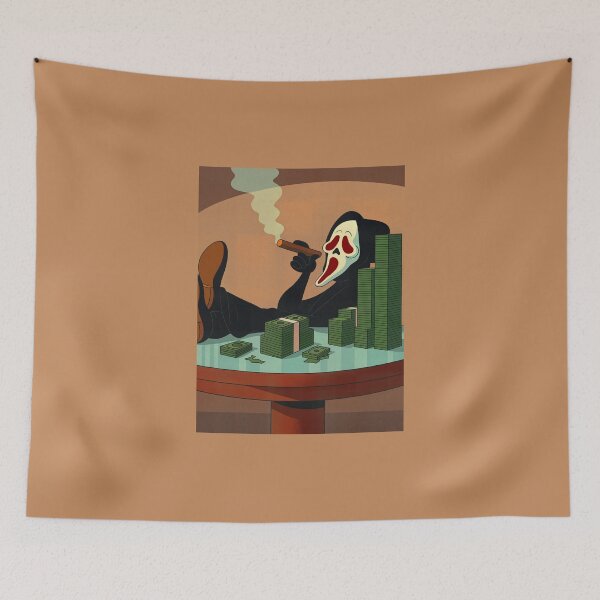 Item preview, Ghost Mask with Money and Cigar – Dark Humor Surreal Art designed and sold by SuccessHunters.