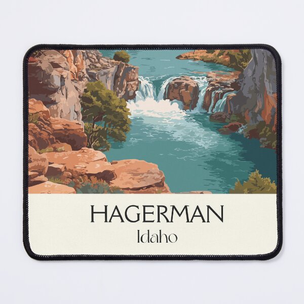 Item preview, Hagerman Idaho Vintage Travel Poster | Thousand Springs Waterfall Art Print | Snake River Canyon Decor designed and sold by TuncGK.
