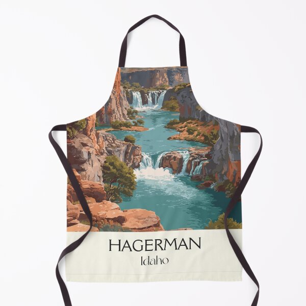 Item preview, Hagerman Idaho Vintage Travel Poster | Thousand Springs Waterfall Art Print | Snake River Canyon Decor designed and sold by TuncGK.