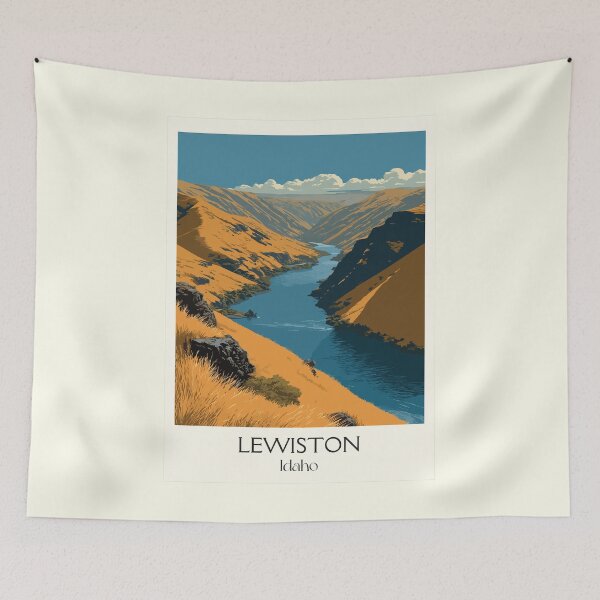 Item preview, Lewiston Idaho Vintage Travel Poster | Snake River Valley Art Print | Inland Seaport Decor designed and sold by TuncGK.