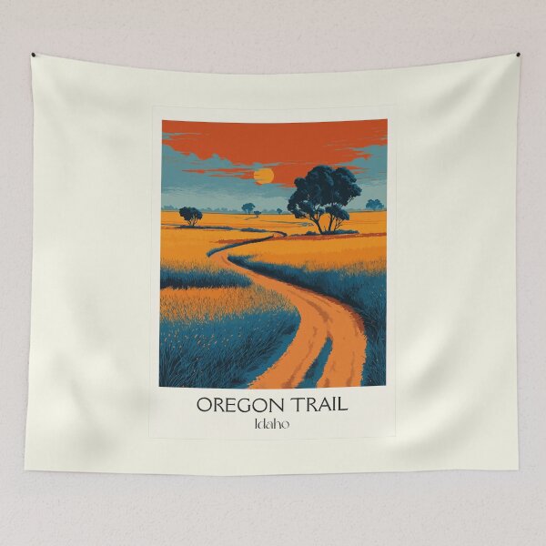 Item preview, The Oregon Trail Idaho Vintage Poster | Westward Expansion Art Print | Historic Route Decor designed and sold by TuncGK.