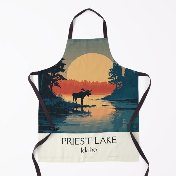 Item preview, Priest Lake Idaho Vintage Travel Poster | Moose Sunset Art Print | Idaho Panhandle Decor designed and sold by TuncGK.