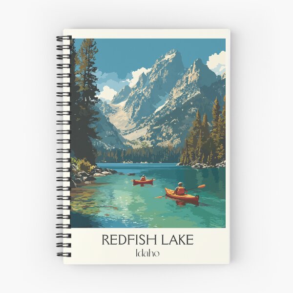 Item preview, Redfish Lake Idaho Vintage Travel Poster | Sawtooth Mountains Art Print | Alpine Lake Decor designed and sold by TuncGK.