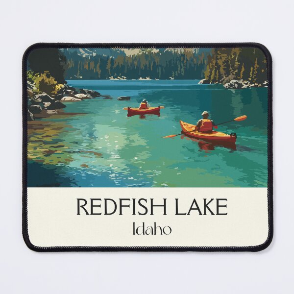 Item preview, Redfish Lake Idaho Vintage Travel Poster | Sawtooth Mountains Art Print | Alpine Lake Decor designed and sold by TuncGK.