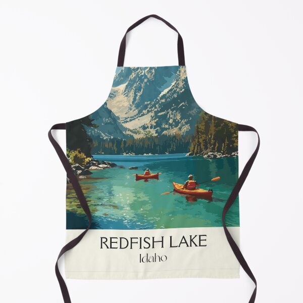 Item preview, Redfish Lake Idaho Vintage Travel Poster | Sawtooth Mountains Art Print | Alpine Lake Decor designed and sold by TuncGK.