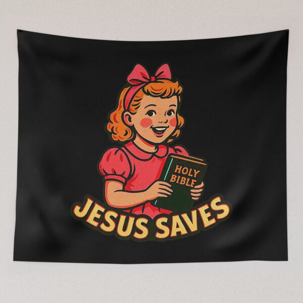 Item preview, Jesus Saves A Little Girl With a Holy Bible designed and sold by plushism.