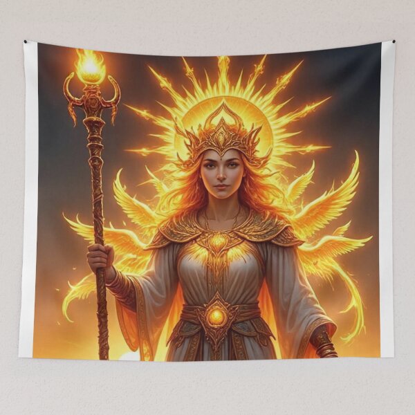 Item preview, Solar Goddess – Golden Celestial Queen of Light and Fire designed and sold by MissSaylor.