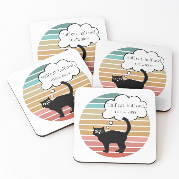 Item preview, Half Cat, Half Owl, 100% Sass – Retro Meowl Design designed and sold by EVESTUDIOART.