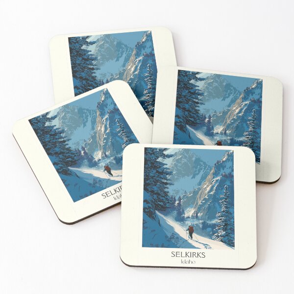 Artikelvorschau, Selkirk Mountains Idaho Vintage Poster | Backcountry Skifahren Kunstdruck | Idaho Panhandle Winter Dekor entworfen und verkauft von TuncGK.