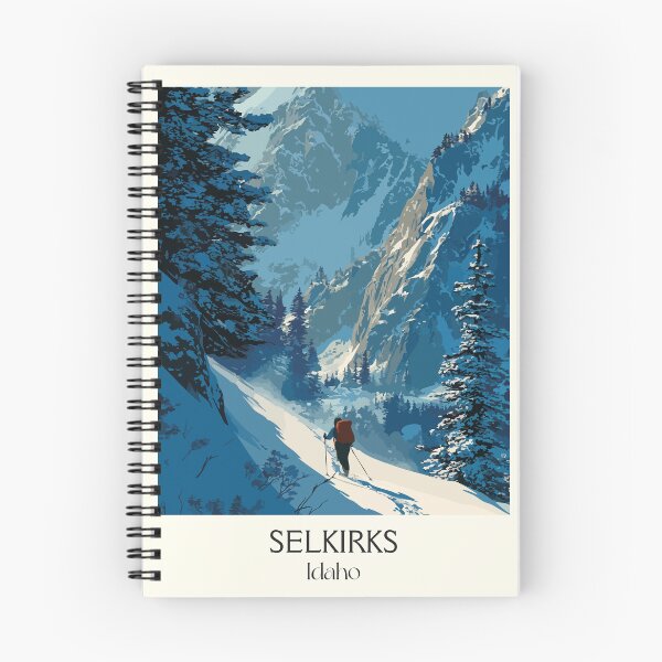 Artikelvorschau, Selkirk Mountains Idaho Vintage Poster | Backcountry Skifahren Kunstdruck | Idaho Panhandle Winter Dekor entworfen und verkauft von TuncGK.
