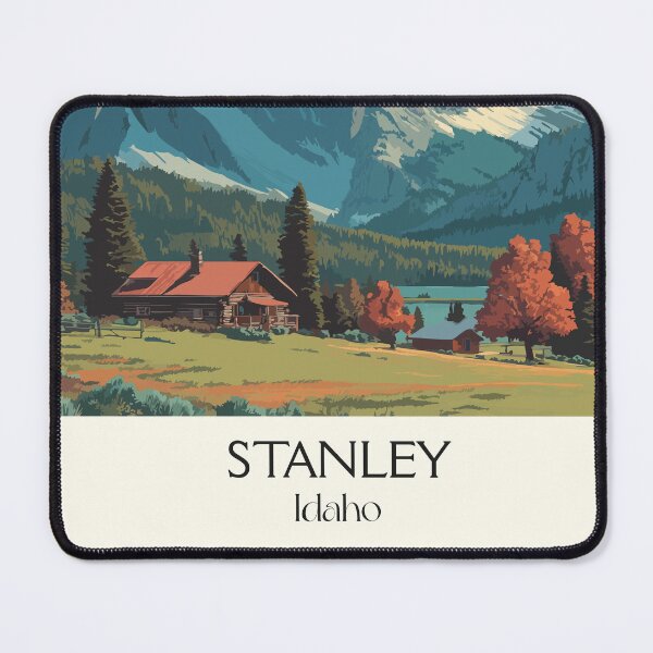 Item preview, Stanley Idaho Vintage Travel Poster | Sawtooth Mountain Cabin Art Print | Central Idaho Scenery Decor designed and sold by TuncGK.