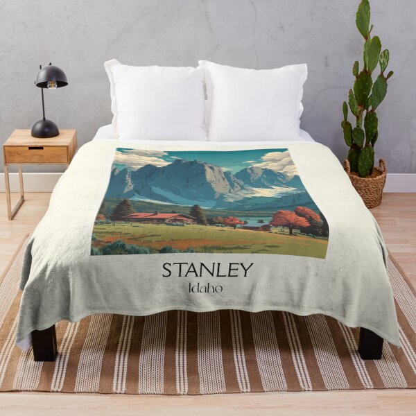 Item preview, Stanley Idaho Vintage Travel Poster | Sawtooth Mountain Cabin Art Print | Central Idaho Scenery Decor designed and sold by TuncGK.