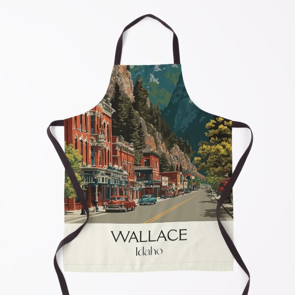 Item preview, Wallace Idaho Vintage Travel Poster | Historic Silver Valley Town Art Print | North Idaho Decor designed and sold by TuncGK.