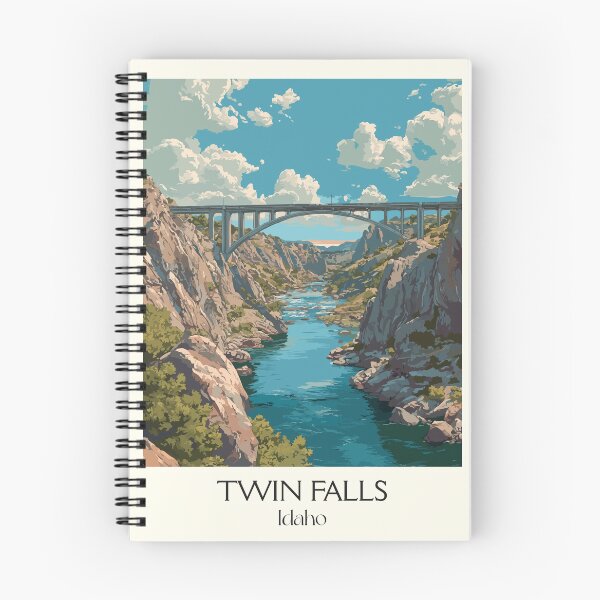 Item preview, Twin Falls Idaho Vintage Travel Poster | Perrine Bridge Canyon Art Print | Snake River Valley Decor designed and sold by TuncGK.