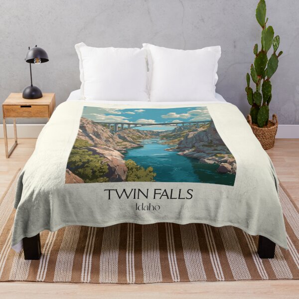 Item preview, Twin Falls Idaho Vintage Travel Poster | Perrine Bridge Canyon Art Print | Snake River Valley Decor designed and sold by TuncGK.