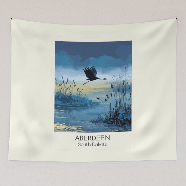 Item preview, Aberdeen South Dakota Vintage Travel Poster | Prairie Wetlands Art Print | James River Valley Decor designed and sold by TuncGK.