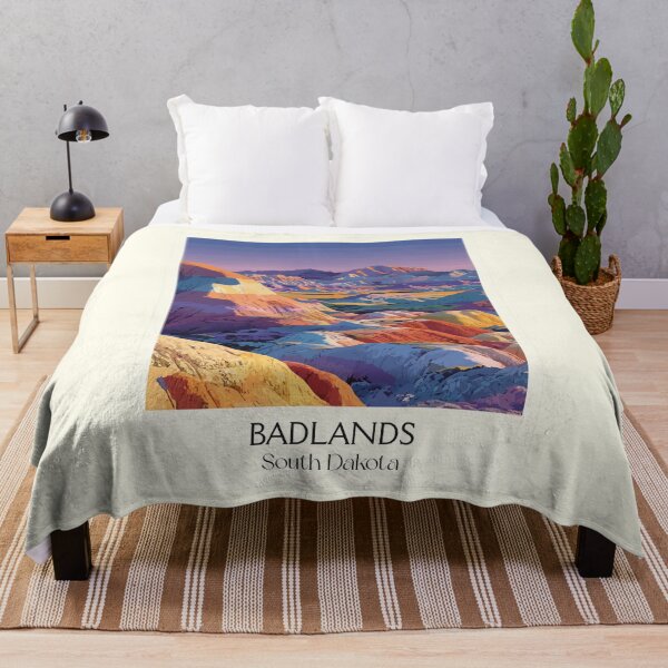 Item preview, Badlands South Dakota Vintage Travel Poster | National Park Art Print | Colorful Geology Decor designed and sold by TuncGK.