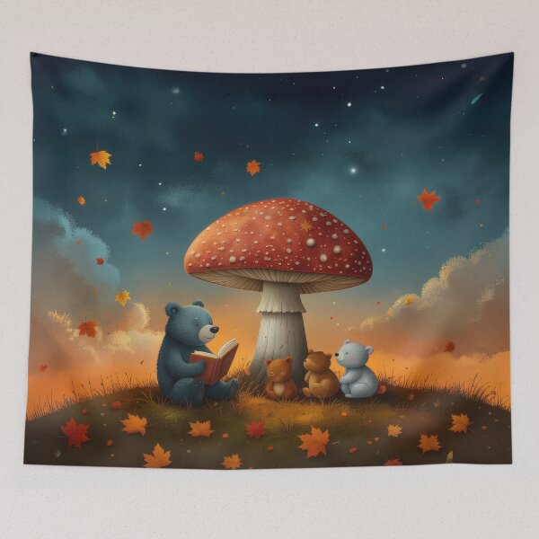 Item preview, Bedtime Tales Under the Mushroom – Autumn Bear Storytime designed and sold by Whimsical Hug.