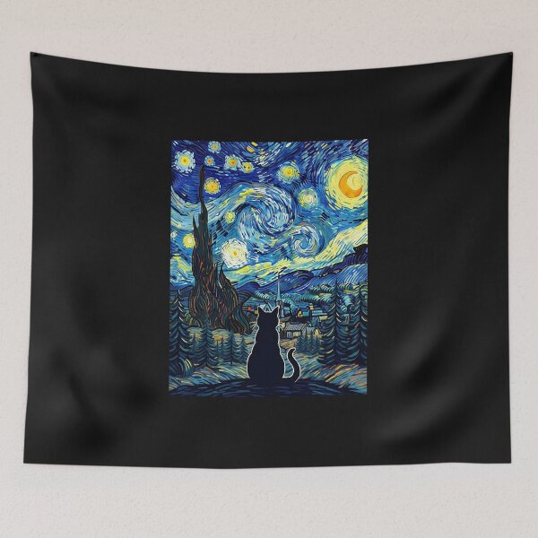 Item preview, Cat Starry Night Van Gogh Cat For Cat Lover Cat Mom Cat Dad designed and sold by cawtoon.