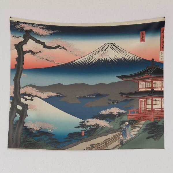 Item preview, Sunrise at Mount Fuji – Countryside Ukiyo-e Landscape designed and sold by Vandy Fullam.