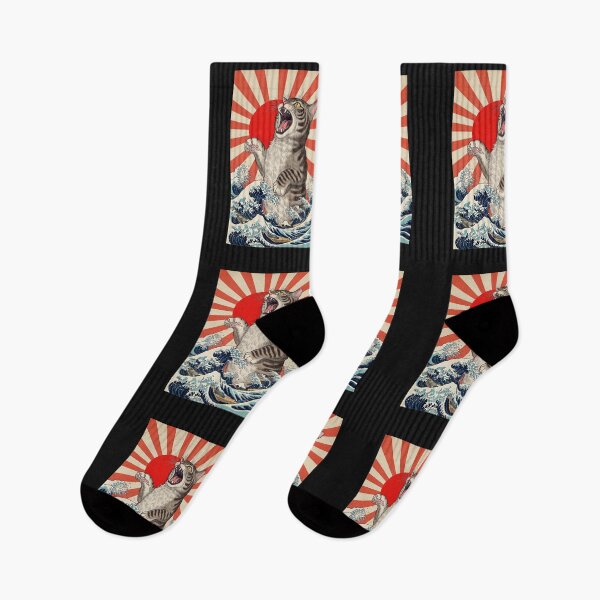 Item preview, Catzilla Cat Japanese Art Funny Cat Gifts For Men Women Kid  designed and sold by cawtoon.