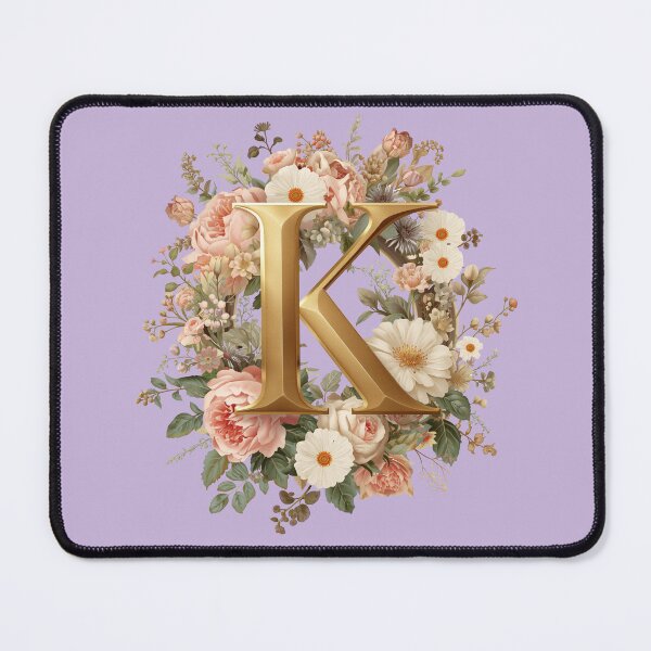 Item preview, Floral Monogram Letter K Wall Art – Elegant Gold Initial K with Roses & Peonies | Personalized Wedding Gift, Nursery Decor, Feminine Botanical Initial K Print designed and sold by AmenAlways.