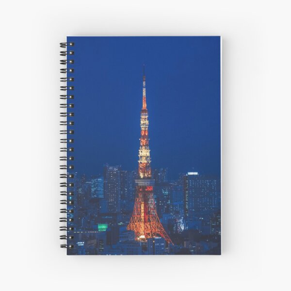 Tokyo Tower in Blue Spiral Notebook